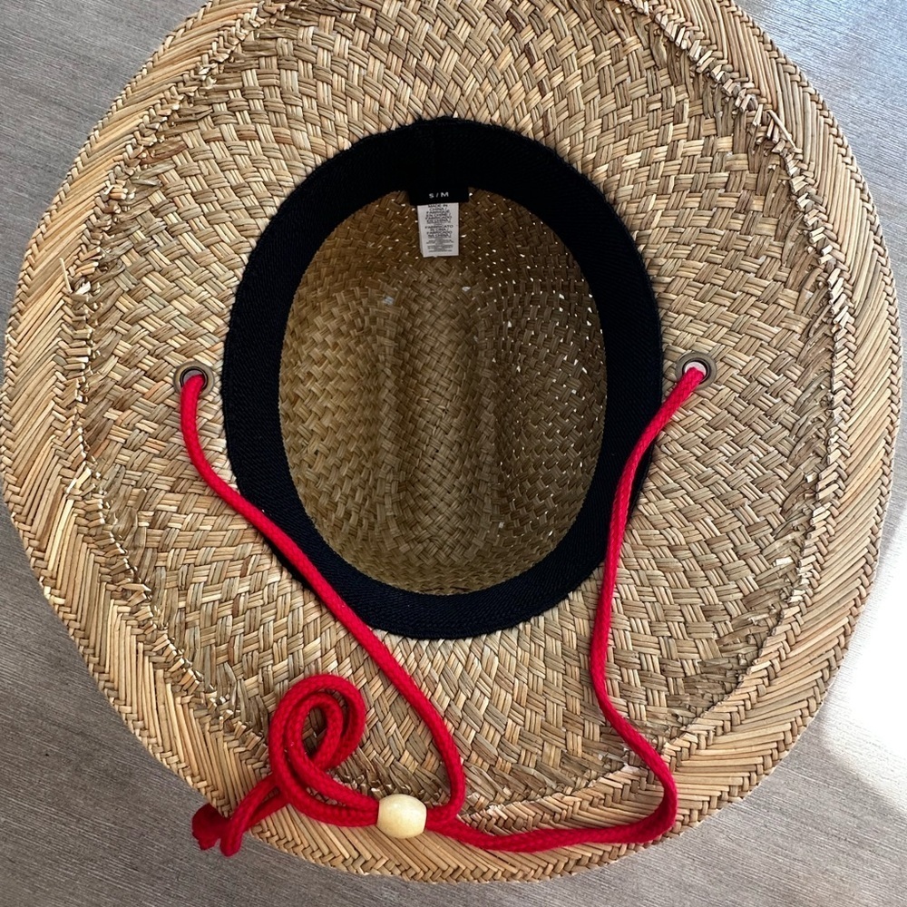 Roxy womans Straw Hat with Red Accent S/M - Picture 3 of 4